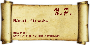 Nánai Piroska névjegykártya